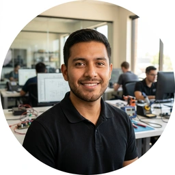 Asesor de BOMORESA sonriendo, foto de perfil circular